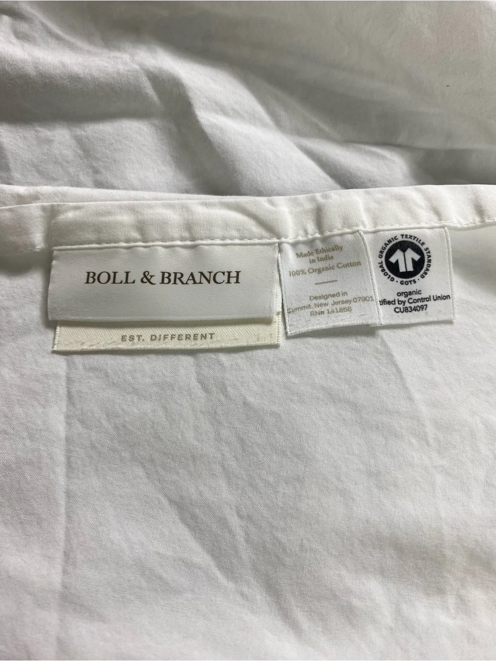 Boll & Branch King Flat Sheet Organic cotton White